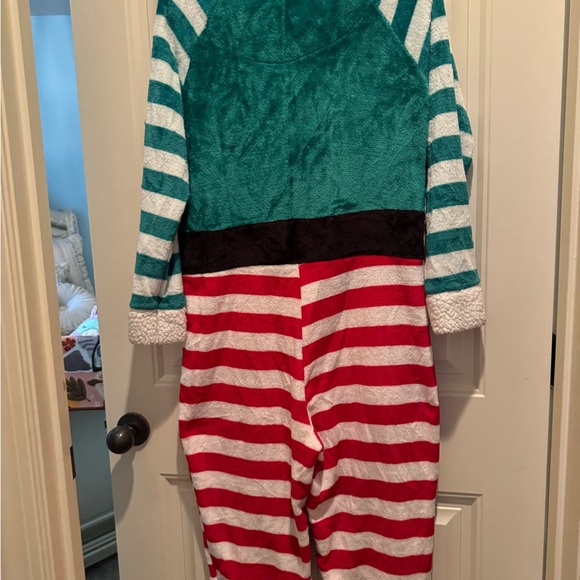 Derek Heart Holiday Elf fleece onesie.  Size small - Picture 7 of 9
